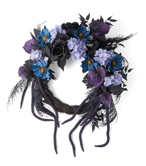 Moody Wreaths, Poppy Wreath, Black Roses, Iron Wire, Halloween Black, Halloween Spirit, Wreath Crafts, Flowers Leaves, Joanns Fabric And Crafts