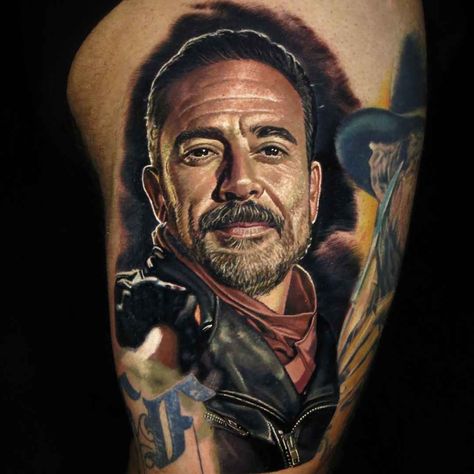 Tattoo artist Nikko Hurtado, authors color portrait realism tattoo | USA Nikko Hurtado, La Ink Tattoos, Walking Dead Tattoo, Color Portrait, Tattoo Prices, Inspiration Tattoo, Tattoos Skull, Tattoo Magazines, Mandala Flower