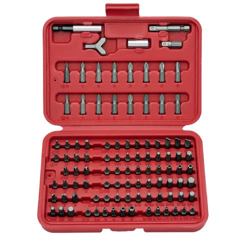 Neiko 10048A Premium Security Bit Set Chrome Vanadium Steel  100Piece Kit -- Examine this remarkable item by mosting likely to the web link at the photo. (This is an affiliate link). #woodworkingtools Hexagon Box, Úložný Box, Drill Set, Plastic Organizer, Screwdriver Set, Socket Set, Tool Accessories, Cr V, Tools And Equipment