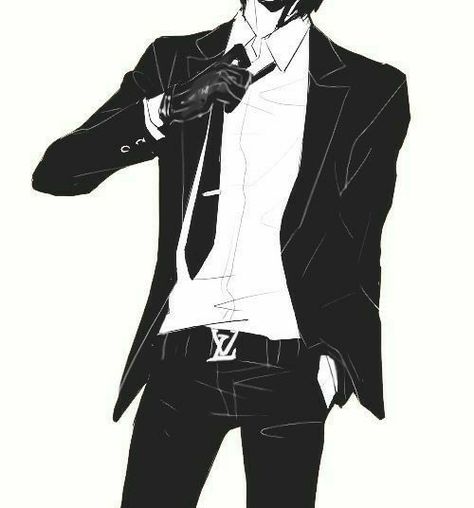 Suit Drawing, Suit And Tie, Anime Boy, The Story, Black And White, Anime, White, Black