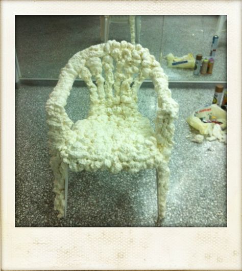 Polyurethane Foam Sculpture, Tech Dystopia, Monoblock Chair, Foam Furniture, Foam Sculpture, Weird Furniture, Reduce Reuse Recycle, Reduce Reuse, Reuse Recycle