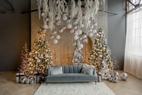 North Tale – East Side Studio — Winter 2023 - Mint Room Studios Fair Setup, Christmas Editorial, Mint Room, Mint Rooms, Church Christmas Decorations, Christmas Stage, Alpine Chalet, Christmas Church, Glam Christmas