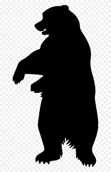 Bear Silhouette Printable, Bear Stencil, Art Chicano, Bear Printable, Silhouette Photo, Stencil Patterns Templates, Bear Standing, Animal Clock, Xmas Window