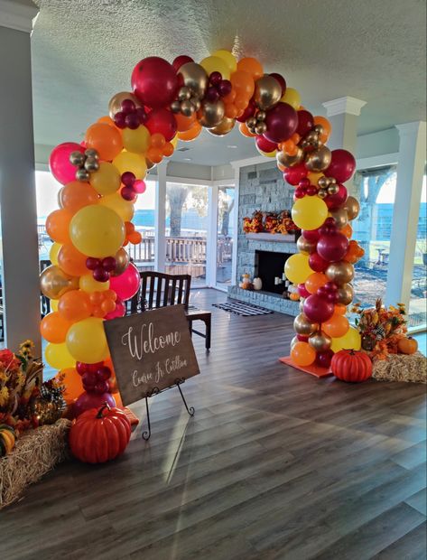 Fall Fest At Home, School Fall Carnival Decorations, Harvest Festival Photo Booth Ideas, Fall Dance Middle School, Harvest Balloon Decorations, Fall Formal Event Decor, Fall Festival Photo Backdrop, Fall Decor School Hallway, Fall Fest Backdrop