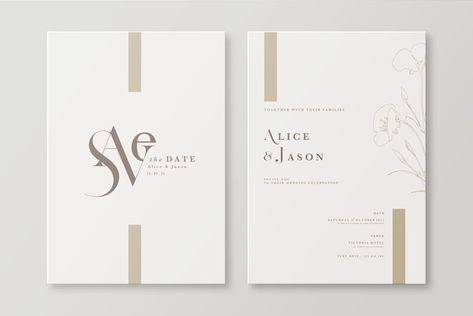 Minimalist Wedding Invitation Modern, Minimalist Invitation, Minimal Wedding Invitation, Digital Invitations Wedding, Minimalist Wedding Invitation, Business Invitation, Invitation Background, Green Wedding Invitations, Minimalist Wedding Invitations