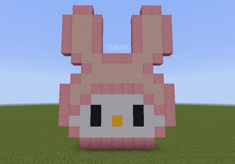 Sanrio Characters Minecraft, Hello Kitty Minecraft Tutorial, Minecraft Building Ideas Hello Kitty, Hello Kitty In Minecraft, Minecraft Hello Kitty Build, My Melody Minecraft House, Hello Kitty Minecraft Builds, Cinnamoroll Minecraft, My Melody Minecraft