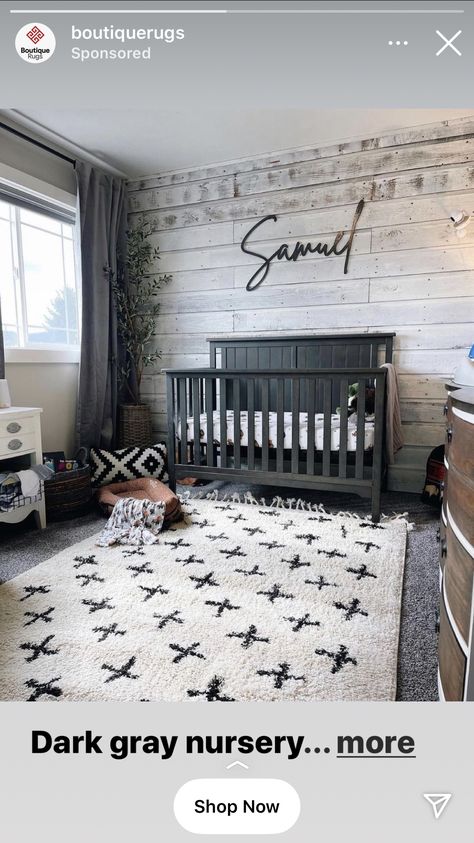 Neutral Nursery Dark Furniture, Dark Grey Crib Nursery, Boy Nursery Grey Crib, Gray Crib Nursery Boy, Nursery With Grey Crib, Gray Crib Nursery, Dark Grey Nursery, Grey Crib Nursery, Dark Gray Nursery