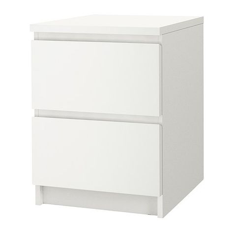 Ikea Bedside, Malm Chest Of Drawers, Malm Drawers, Ikea Sideboard, Bedside Table Scandinavian, Ikea Nightstand, 2 Drawer Dresser, Прикроватные Тумбочки, White Cabinet