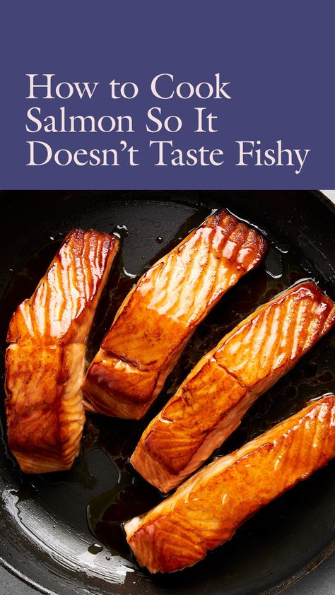 The fatty acids in salmon provide richness and silky texture—but they can also make it taste fishy. Here’s what you need to know to tamp down on that strong flavor. Salmon Recipes Not Fishy, Salmon Recipes That Dont Taste Fishy, How To Like Salmon, How To Get Rid Of Fishy Taste In Salmon, Salmon Recipe For People Who Don't Like Salmon, Salmon That Doesn't Taste Fishy, How To Make Salmon Not Taste Fishy, How To Clean Salmon, How To Cook Salmon With Skin On