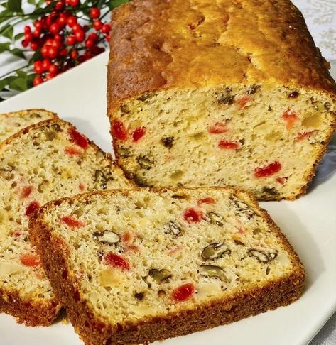 Candied Fruit Bread Candied Fruit Bread Recipes, Recipes With Candied Fruit, Candied Fruit Cake, Dried Fruit Bread, Christmas Fruit Bread, Fruit Bread Recipes, Candied Fruit Recipes, Fruit Breads, Christmas Stollen