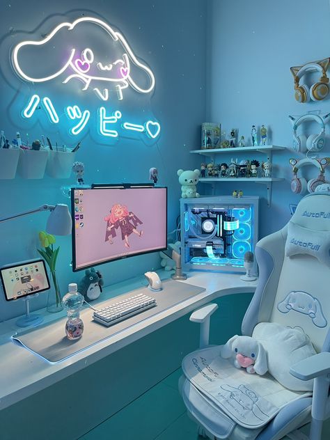 Gaming Setup Aesthetic, Gaming Room Ideas, Games Room Inspiration, Aesthetic Gaming, Aesthetic Game, Room Gaming, Gaming Aesthetic, Gaming Room Decor, Gamer Setup