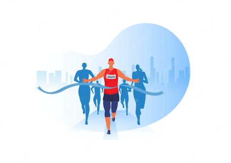 Premium Vector | People running with clothes on marathon race, athletics event, sports group jogging Typography Tee Shirt, Marathon Posters, Running Cartoon, Running Logo, Fitness Flyer, Vector People, People Icon, Flyer And Poster Design, Cartoon Posters