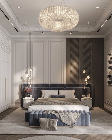 Neoclassical Interior, Decor Lights, Neo Classical, Freelance Business, Classic Bedroom, Luxury Rooms, Architecture Interior Design, Design Ad, Neoclassical