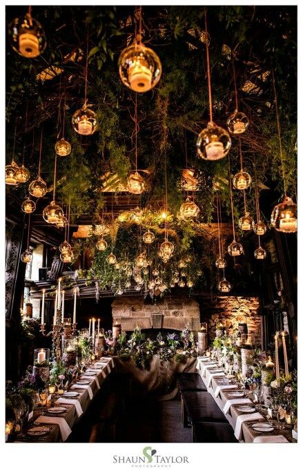 Forest Wedding Decorations, Enchanted Forest Wedding Theme, Enchanted Forest Decorations, Forest Theme Wedding, Long Tables, Enchanted Forest Wedding, Forest Decor, Romantic Lighting, Forest Theme