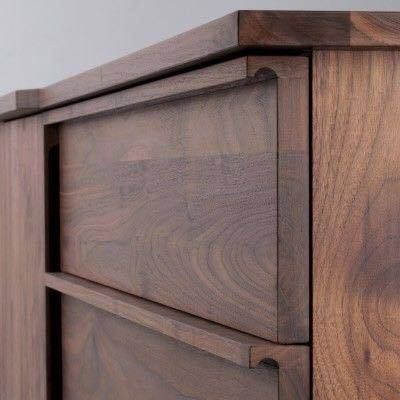 38+ Handleless Cabinets Design Inspiration - The Architects Diary Handleless Cabinets, Millwork Details, Walnut Credenza, Schoolhouse Electric, Cabinet Detailing, Woodworking Tools Workshop, Joinery Details, Diy Garage Storage, Furniture Handles