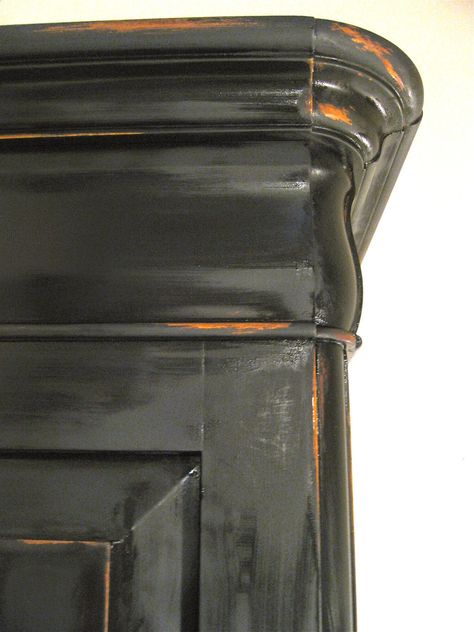 Sette Design: Aged Mocha-Black Armoire Painting Techniques For Furniture, Black Armoire, Life In California, Armoire Makeover, Painted Armoire, Black Chalk Paint, Bedroom Armoire, Miss Mustard Seeds, The Simple Life