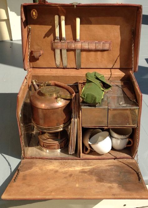 Chuck Box, Camping Box, Campaign Furniture, Leather Trunk, Picnic Set, Vintage Luggage, Camp Kitchen, Camping Gear, Larp