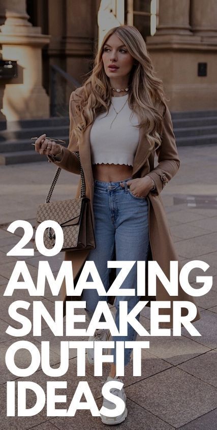 20 Amazing Sneaker Outfit Ideas For You To Try in 2020 Night Out Outfit Sneakers Style, Travel Sneakers Outfit, Jeans And Tennis Shoes Outfit Casual, Dressy Outfits With Tennis Shoes, Night Out Sneakers Outfit, Lifestyle Sneakers Women, Dressy Tennis Shoes, Black Tennis Shoes Outfit, Sneaker Outfit Ideas