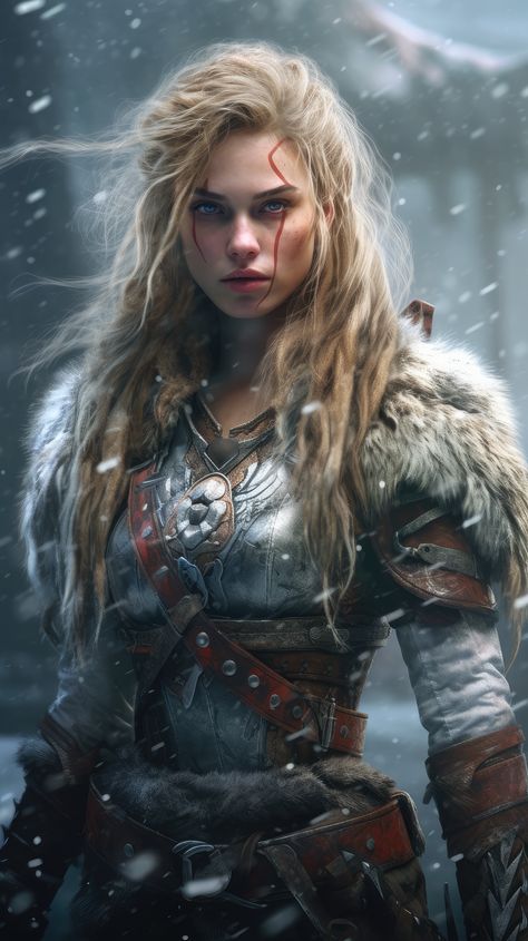 Beautiful Viking Woman Warrior Viking Warriors Art, Blonde Valkyrie Art, Blond Warrior Woman, Blond Woman Art, Dnd Valkyrie, Viking Warrior Woman Art, Blonde Viking Woman, Woman In Armour, Woman Viking Warrior