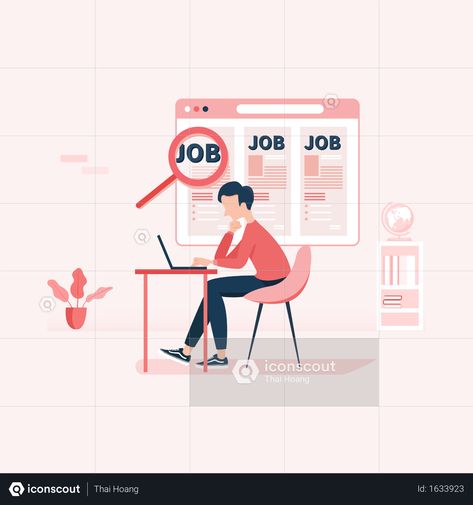 Concept of finding online jobs Illustration Job Illustration, Business Illustrations, November Mood, Meal Prep Planner, Student Jobs, Media Planner, Social Media Planner, Notion Template, Create Content