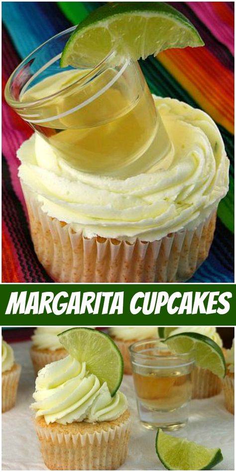 Shot Of Tequila, Infused Cupcakes, Margarita Cupcakes, Boozy Cupcakes, Savory Cakes, Easy Margarita, Alcoholic Desserts, Boozy Desserts, Recipe Girl