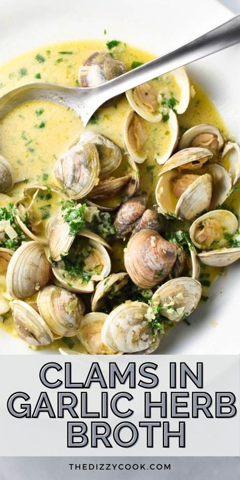 Clam Recipe, Seafood Snacks, Littleneck Clams, Dizzy Cook, Herbed Butter, Steamed Clams, Date Night Dinner, Seafood Entrees, Clam Recipes