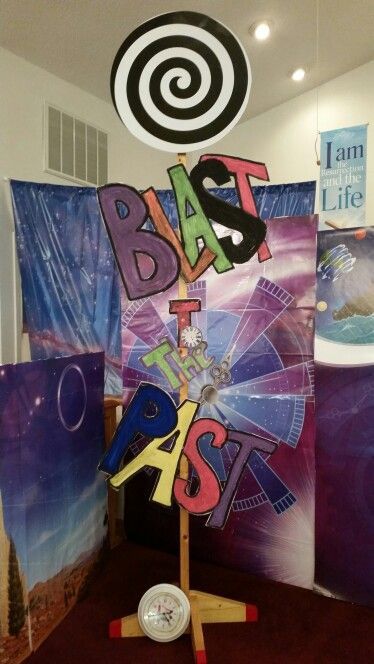 Sadies Dance, Blast To The Past, Painted Cardboard, Science Magic, Gala Themes, Time Travelers, Youth Camp, Vbs Ideas, Camping Decor