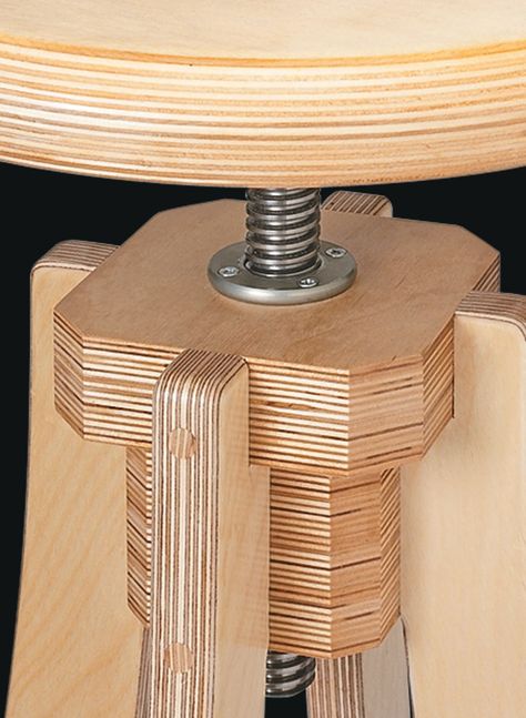 Wooden Stool Designs, Bar Chairs Diy, Pub Table And Chairs, Workshop Stool, Woodsmith Plans, Plywood Diy, Woodworking At Home, Wooden Workshops, Plywood Design