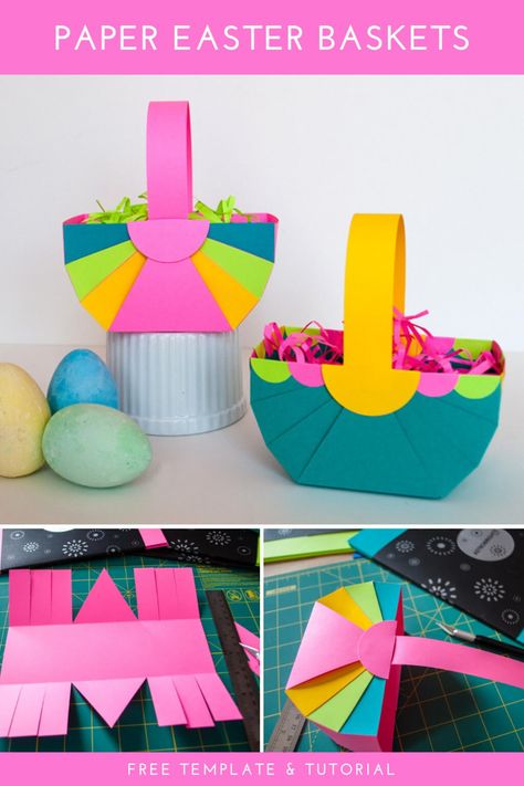 Basket Template Printable, Paper Easter Basket Template, Easter Basket Template, Basket Template, Paper Easter Basket, Diy Easter Basket, Easter Baskets To Make, Easter Basket Crafts, Boys Easter Basket