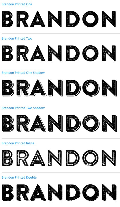 https://www.myfonts.com/fonts/hvdfonts/brandon-printed/ Brandon Grotesque, Print Fonts, Different Styles