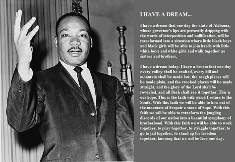 "I have a dream" speech Martin Luther King Allusion Examples, Most Inspiring Quotes, Martin Luther King Quotes, I Have A Dream Speech, Martin Luther King Jr Day, Old King, King Do, King Quotes, English Vocab