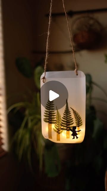 Sibia Torres Padilla | DIYs on Instagram: "A simple and inexpensive lantern made with an upcycled milk or juice jug, some tissue paper, ferns (or more tissue paper) and lights. I glued it all together using mod podge 
The adorable silhouettes are from my friend @my_seasonal_treasury she has so many beautiful seasonal resources 

What do you think?" Tissue Paper Lanterns, Crafts Recycled, Lights Diy, How To Make Lanterns, Paper Lantern, Kids Zone, Nature Crafts, Its Cold Outside, All Craft