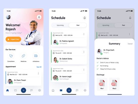 Information Page Design, Medical App Ui Design, Health Mobile App, Desain Ux, Free Healthcare, Login Page Design, Health Schedule, App User Interface, Medical App