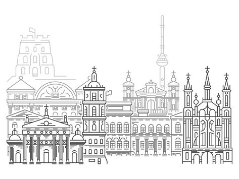 Vilnius Old Town Drawing, Vilnius Drawing, Artist Tattoo Design, Lithuania Vilnius, Town Drawing, Vector Tattoo, Tattoo Artist Tattoo, Castle Illustration, Artist Tattoo