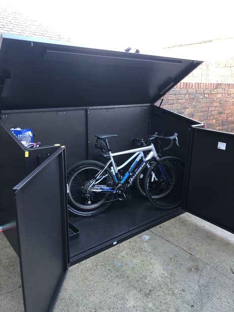 Exterior Bike Storage, Bin And Bike Storage, Bike Storage Front Garden, Bike Storage Outdoor, Outside Bike Storage, Asgard Bike Storage, Mountain Bike Storage, Bike Storage Shed, Garden Bike Storage