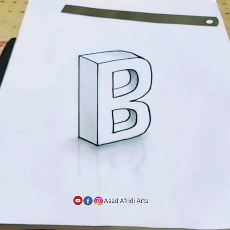 How To Draw 3d, Draw 3d, Graphic Design Letters, Design Letters, Lettering Art, Hand Lettering Art, Drawing Letters, How To Make Drawing, 3d Drawings