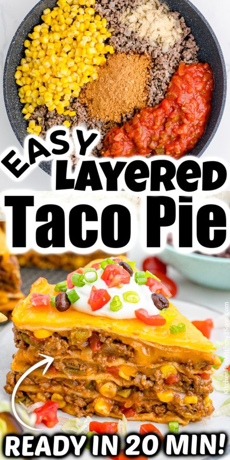 Mexican Tortilla Pie, Ground Beef Recipes With Corn Tortillas, Easy Taco Bake With Tortillas, Layered Tortilla Taco Pie, Corn Tortilla Ground Beef, Taco Bake Corn Tortillas, Taco Casserole Bake Corn Tortillas, Hamburger Meat And Corn Tortilla Recipes, Recipes For Taco Tuesday