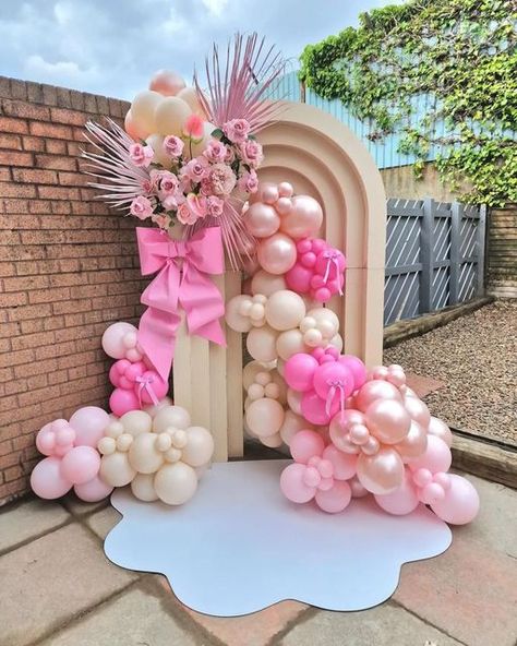 Deco Ballon, Bridal Shower Balloons, Simple Birthday Decorations, Quinceanera Decorations, 2nd Birthday Party Themes, Sprinkle Baby Shower, Birthday Party Theme Decorations, Birthday Balloon Decorations, Pink Bows