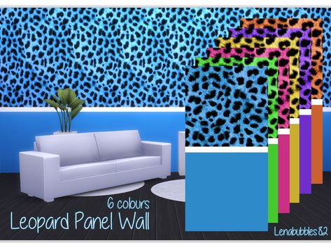 Leopard Print Furniture, Scene Kid Room, Cheetah Print Decor, Cheetah Print Walls, Zebra Print Wallpaper, Mods Sims 4, Leopard Print Wallpaper, Scene Room, Sims 4 Tsr