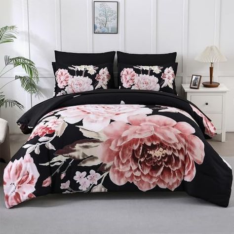 Black Bed Set, Twin Size Comforter, Queen Size Comforter Sets, Modern Bed Set, King Size Comforter Sets, Floral Comforter Sets, Modern Bedding, Floral Bedding Sets, King Size Comforters