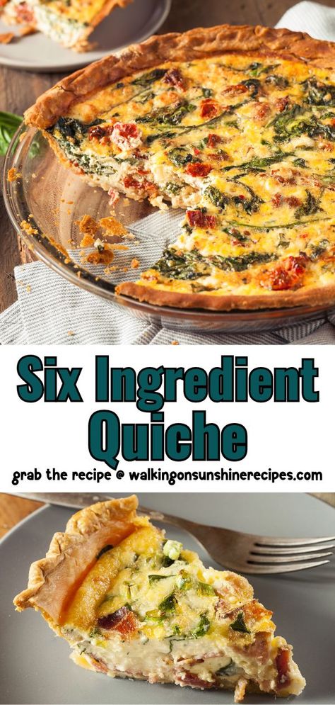 Spinach, Bacon and Cheese Quiche Quiche Recipes Easy Broccoli Cheese, Quiche Sausage Recipes, Easy Spinach Cheese Quiche, Thanksgiving Quiche Recipes, Spinach Quiche Recipe, Crescent Roll Quiche Recipes, Recipes For Quiche, Ham Cheese Quiche Recipes, Basic Quiche Recipes Easy