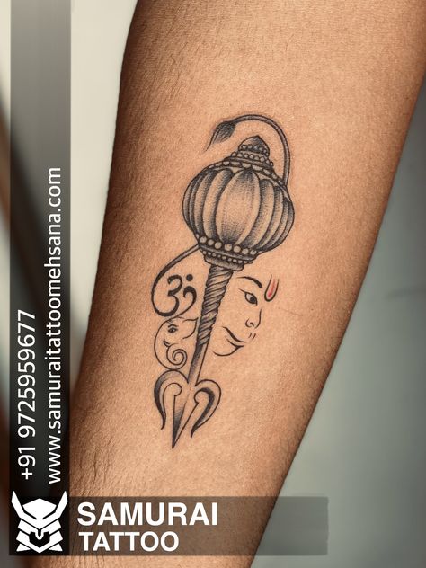 Hanuman Mace Tattoo, Anjaneya Tattoo Designs, Hanuman Ji Tattoo Design On Hand, Hanuman Tattoo Design Small For Women, Hanuman Tatoos Design, Bajrang Bali Tattoo, Hanuman Ji Tattoo Design, Lord Hanuman Tattoo Design, Anjaneya Swamy Images