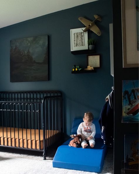 Shop Crib Sheet in Khaki and other curated products on LTK, the easiest way to shop everything from your favorite creators. Nursery With Black Crib, Navy Blue Nursery Boy, Boys Bedroom Wall Color, Dark Blue Nursery, Navy Blue Nursery, Black Crib, Teal Nursery, Blue Nursery Boy, Blue Crib