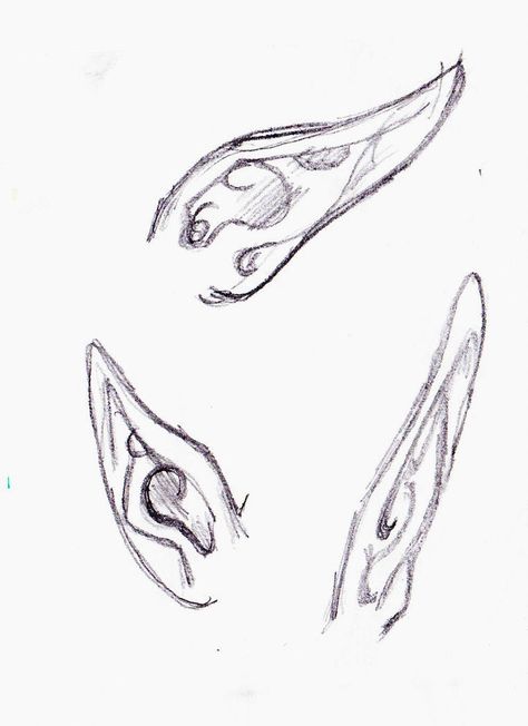 Elf Ears - Elf Ears Drawing Elf Ears Drawing, Ears Drawing, Side View Drawing, Elf Drawings, How To Draw Ears, Ear Art, Anime Elf, Fantasy Drawings, Elf Ears