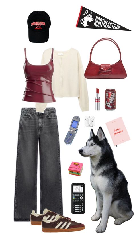 Northeastern university Boston aesthetic zesty gameday outfit  girl husky calculator computer science y2k Mr. Pibb ice Boston College Tailgate Outfit, Northeastern Aesthetic, Mr Pibb, Boston Aesthetic, University Outfits, Boston Outfits, Northeastern University, University Outfit, + Core + Aesthetic