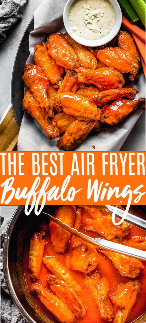 Essen, Best Air Fryer Chicken Wings, Air Fryer Buffalo Wings, The Best Air Fryer Chicken, Best Air Fryer Chicken, Air Fryer Recipes Chicken Wings, Buffalo Chicken Wings Recipe, Hot Chicken Wings, Air Fry Chicken Wings