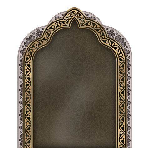 Mehrab Design, Arabic Frame, Islamic Png, Royal Frame, History Of Islam, Golden Border, Png Free Download, Luxury Background, Arabic Pattern