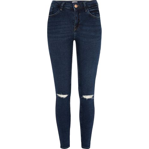 Dark blue Amelie super skinny rip jeans Dark Blue Ripped Jeans, Twilight Dr, Rip Jeans, Hogwarts Outfits, Dark Blue Jeans, Clothing Inspiration, Only Girl, Maze Runner, Dark Aesthetic