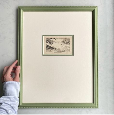 Framing Antique Items, Wall Art Behind Accent Chairs, Picture Frames Aesthetic, French Eclectic, Horizontal Art, Framing Ideas, Small Framed Art, Framed Postcards, Interior Inspo