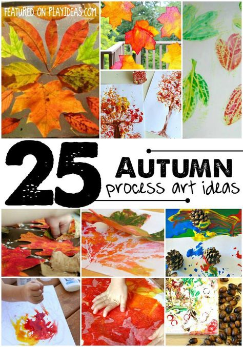 25 Autumn Process Art Ideas for Preschoolers. Make the messy art of learning about color and expression more fun with these process art ideas. Click now! Autumn Art Projects, Fall Process Art, Process Art Ideas, Autumn Crafts For Kids, Process Art Preschool, Art Ideas For Kids, Kids Fall Crafts, Fall Art Projects, Autumn Activities For Kids